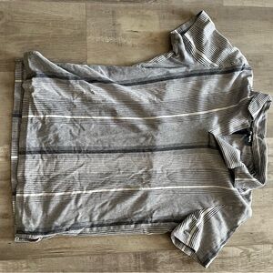 Express Gray and Black Striped Casual Shirt